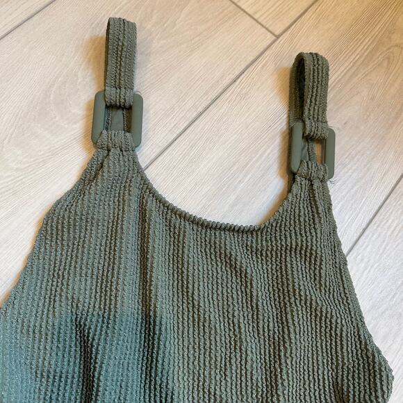 NWOT Aerie Shimmery Crinkle Birthday Scoop Cheekiest One Piece Swimsuit S and L - Picture 3 of 6